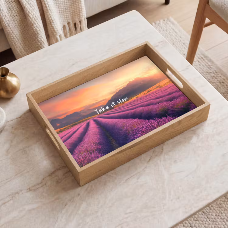 Vassoio - Campo di lavanda - Citazione - Tramonto — 2