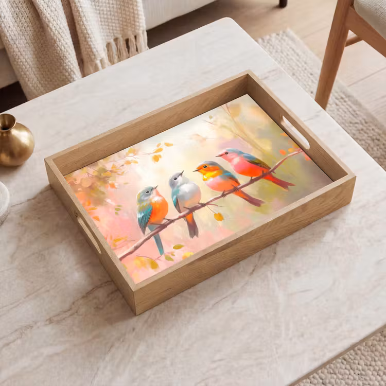 Vassoio - Uccelli - Colorati - Ramo — 2