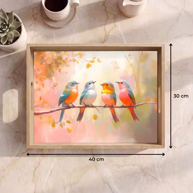 Vassoio - Uccelli - Colorati - Ramo — 7