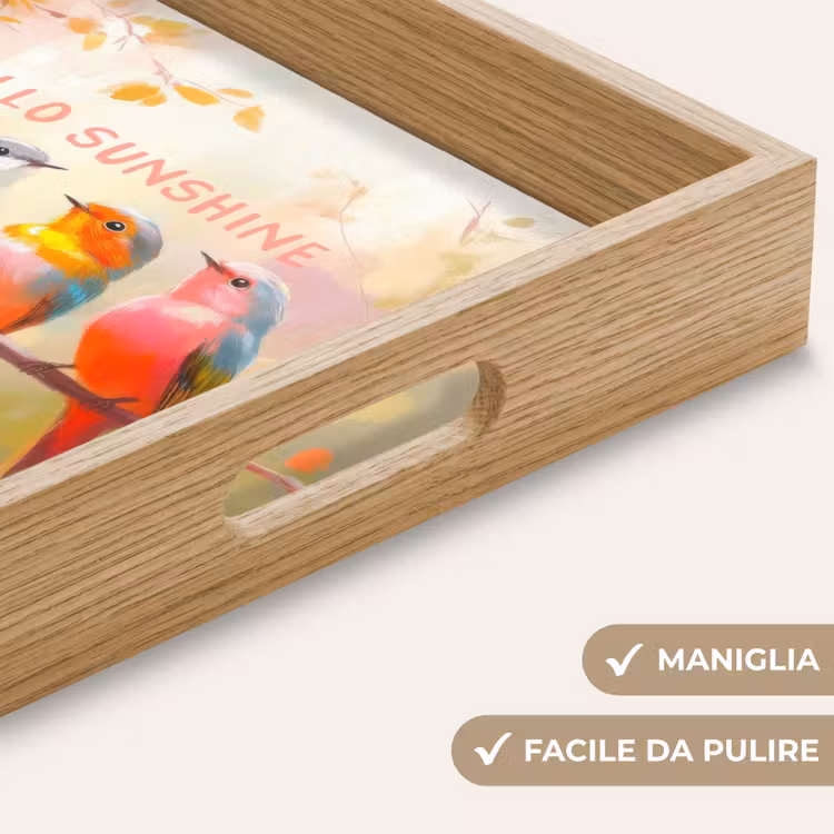 Vassoio - Uccelli - Ramo - Citazione - Rosa — 8