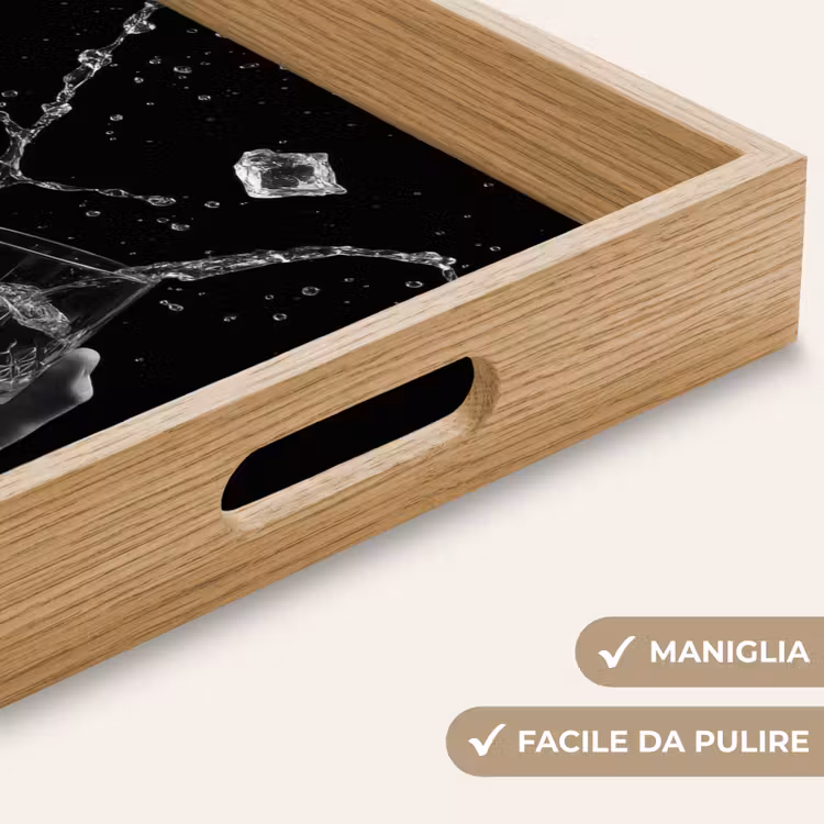 Vassoio - Bicchieri da whisky - Ghiaccio - Spruzzi - Nero — 8