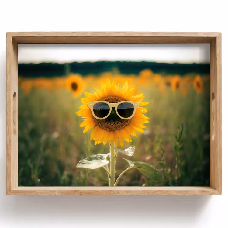 Vassoio - Girasole - Campo - Occhiali da sole — 1