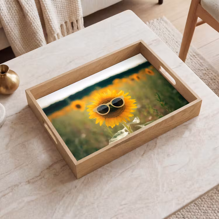 Vassoio - Girasole - Campo - Occhiali da sole — 2