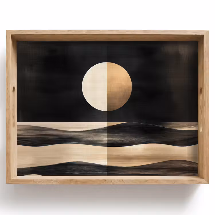 Vassoio - Luna - Cerchio - Oro — 1