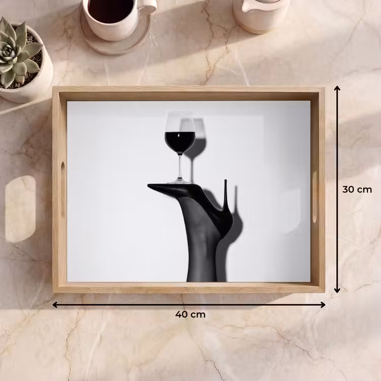Vassoio - Tacco - Vino - Minimalista - Nero — 7