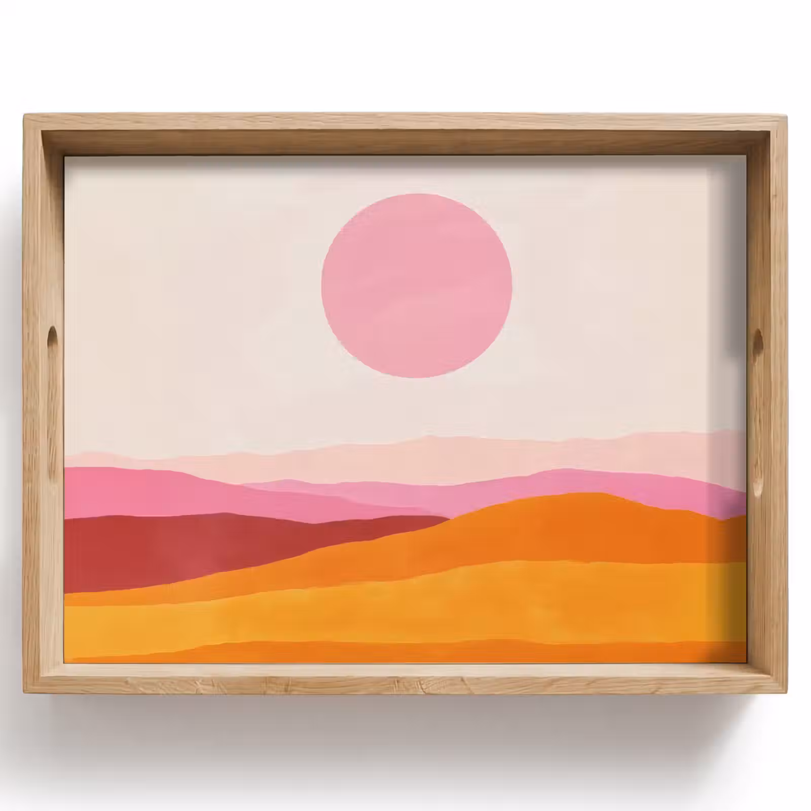 Vassoio - Colline - Arancione - Sole - Astratto — 1