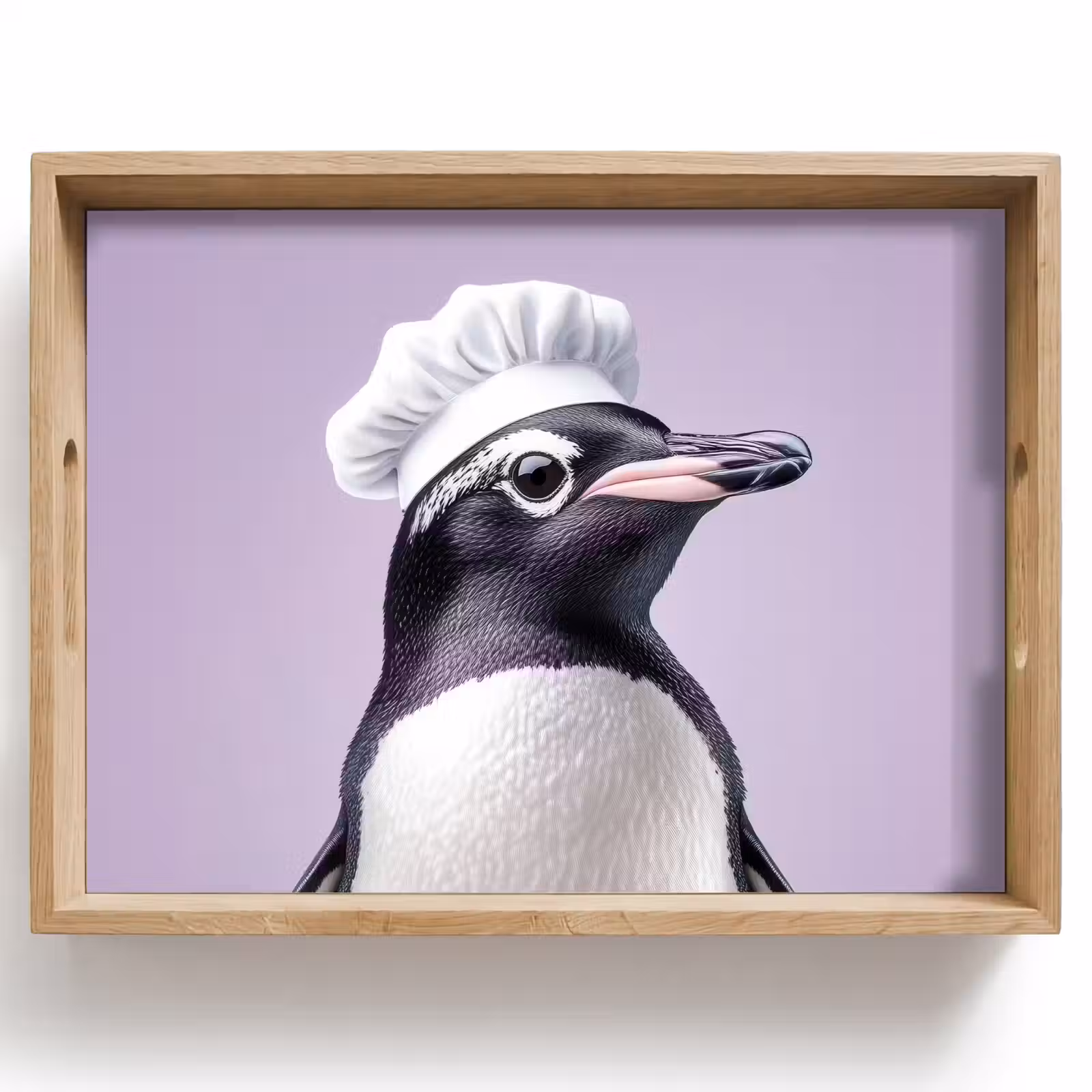 Vassoio - Pinguino - Cappello da cuoco - Dolce - Viola — 1