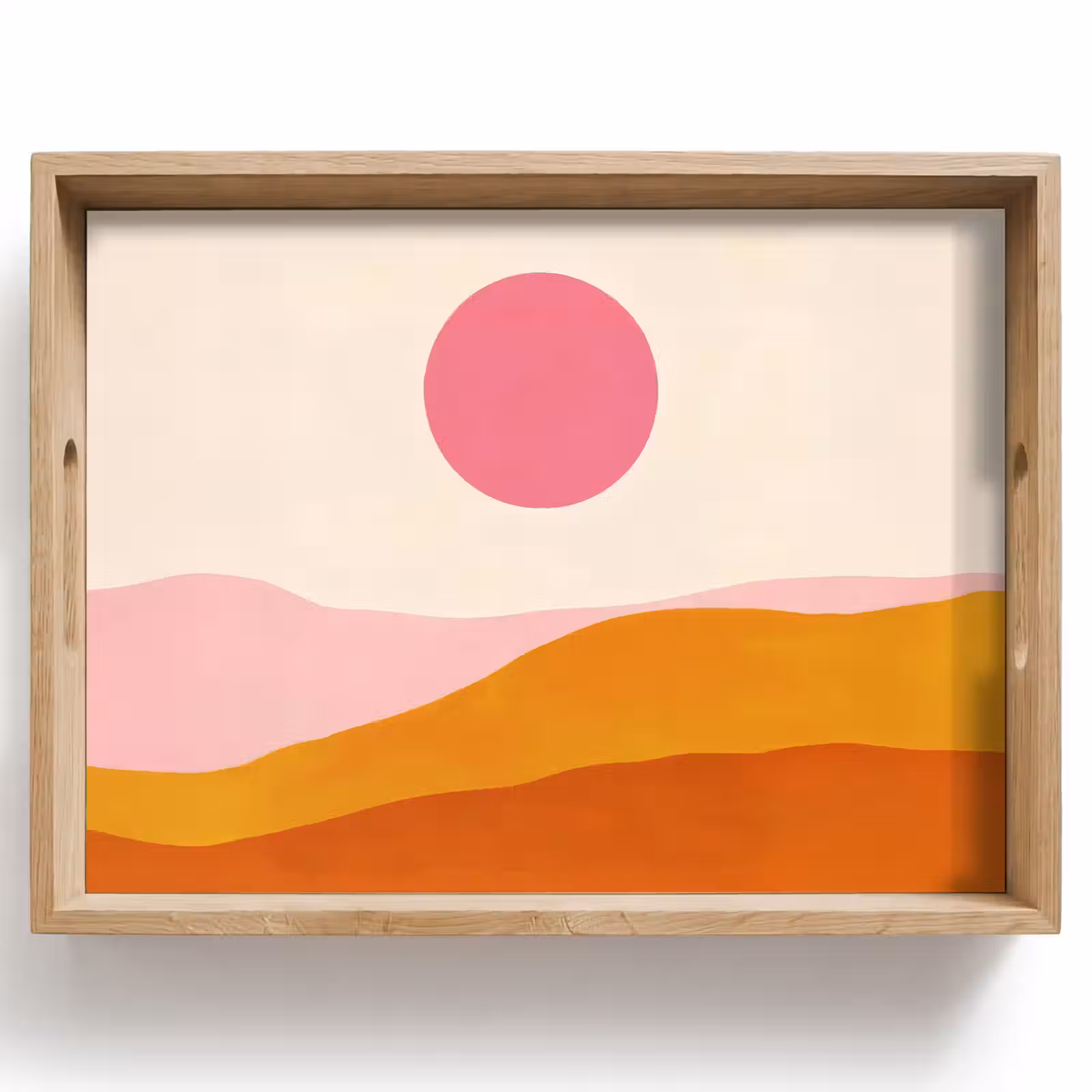 Vassoio - Sole - Colline - Astratto - Rosa — 1