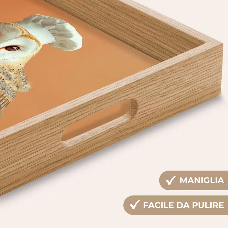 Vassoio - Barbagianni - Cappello da cuoco - Arancione - Uccello — 8