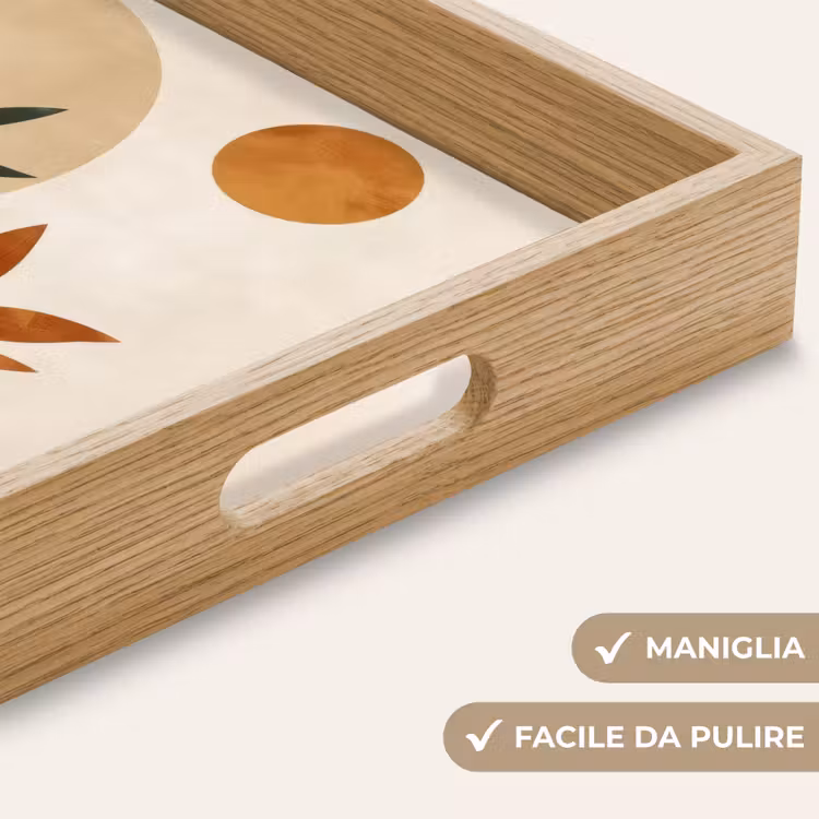 Vassoio - Forme - Rotonde - Foglie - Beige — 8
