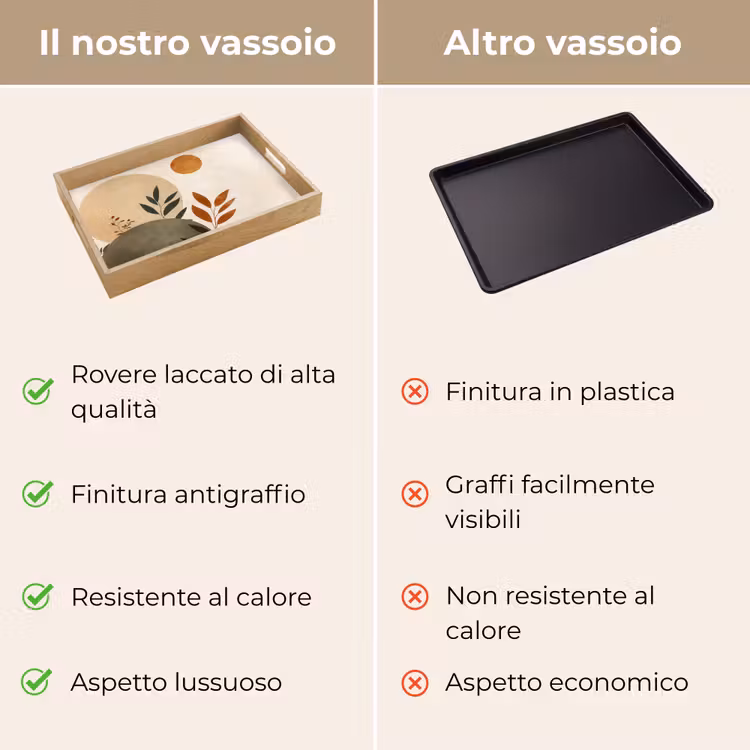 Vassoio - Forme - Rotonde - Foglie - Beige — 9