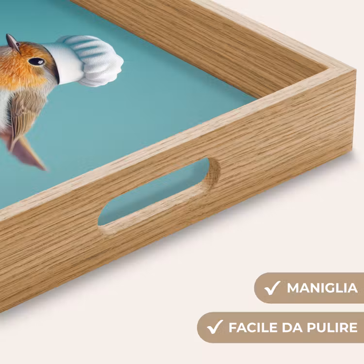 Vassoio - Pettirosso - Uccello - Cappello da cuoco - Piedistallo — 8