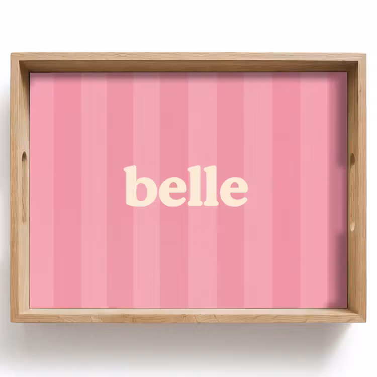 Vassoio - Rosa - A righe - Belle — 1