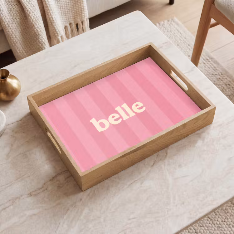 Vassoio - Rosa - A righe - Belle — 2