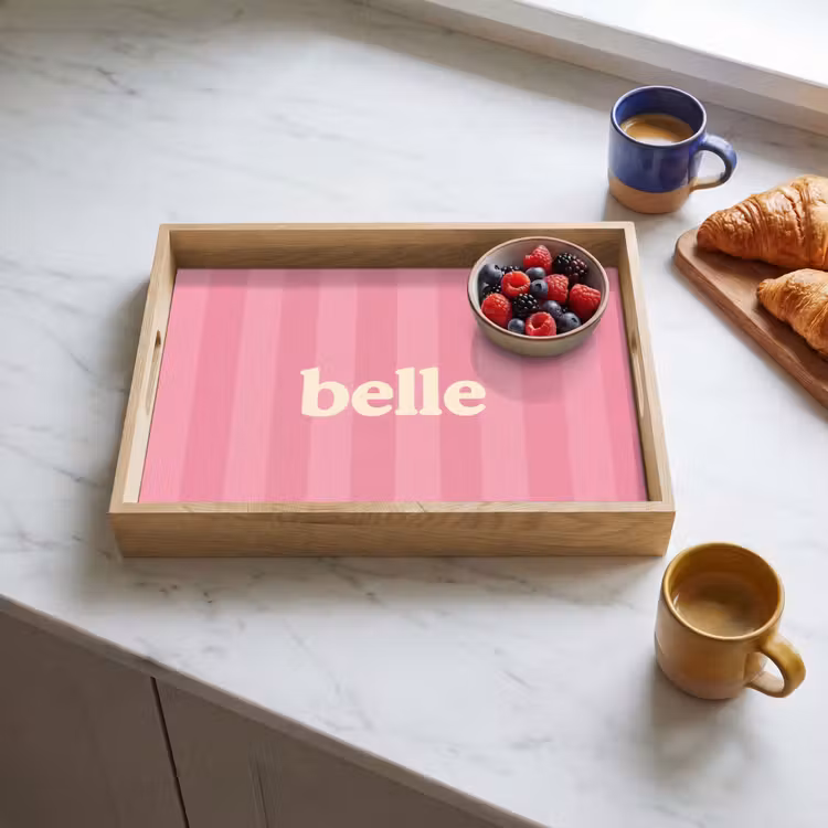 Vassoio - Rosa - A righe - Belle — 3
