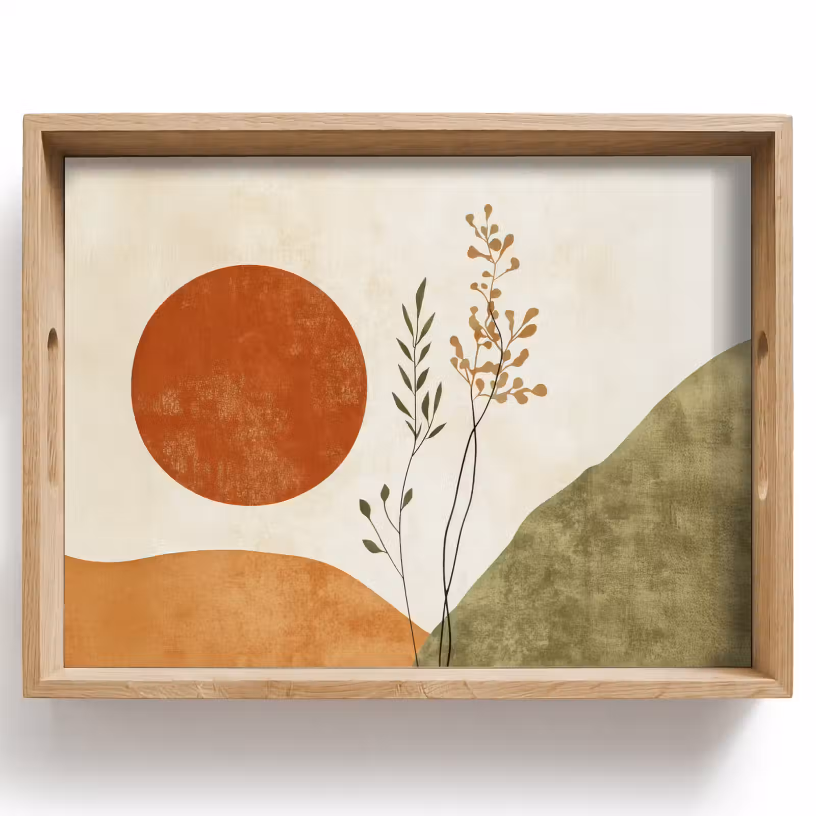 Vassoio - Sole - Astratto - Rami - Arancione — 1