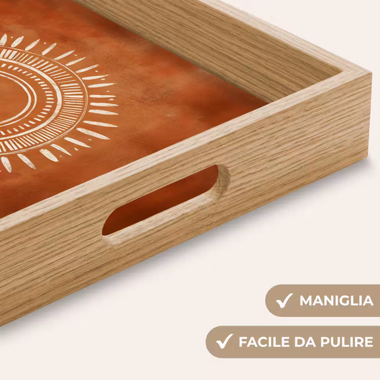 Vassoio - Astratto - Linee - Raggi di sole - Marrone rossiccio — 8