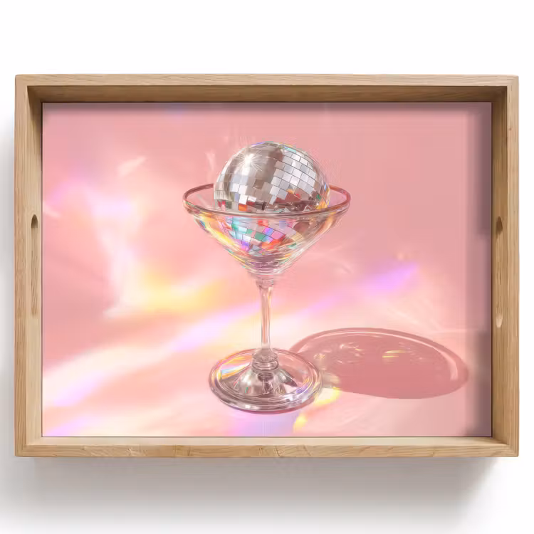 Vassoio - Bicchiere da Martini - Discoball - Punti luce scintillanti — 1