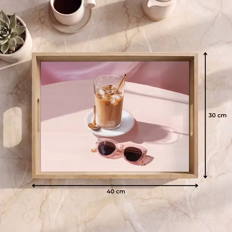Vassoio - Caffè freddo - Occhiali da sole - Oro — 7