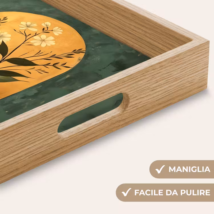 Vassoio - Pianta - Fiori - Bianco — 8