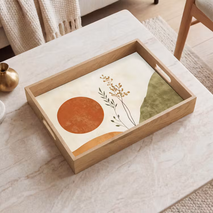 Vassoio - Sole - Astratto - Rami - Arancione — 2