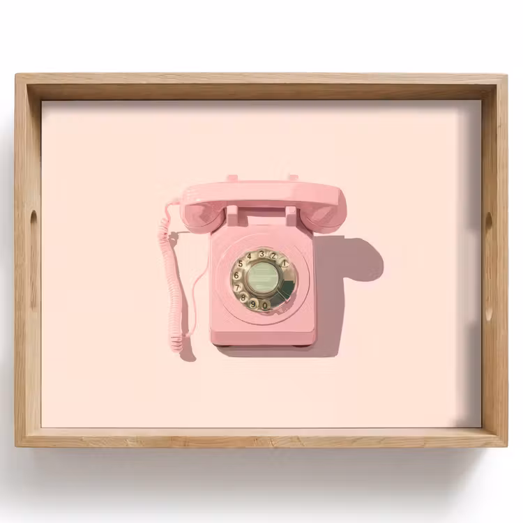 Vassoio - Telefono rotante - Retro - Rosa — 1