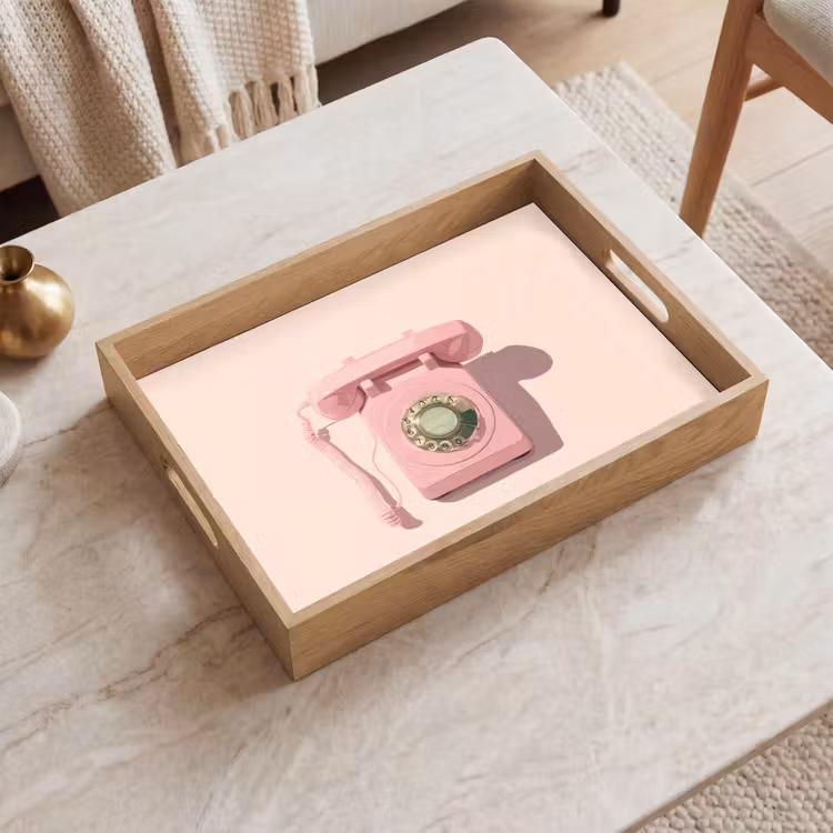 Vassoio - Telefono rotante - Retro - Rosa — 2