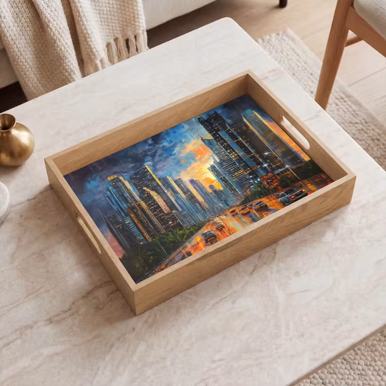 Vassoio - Auto - Skyline - Sole - Blu — 2