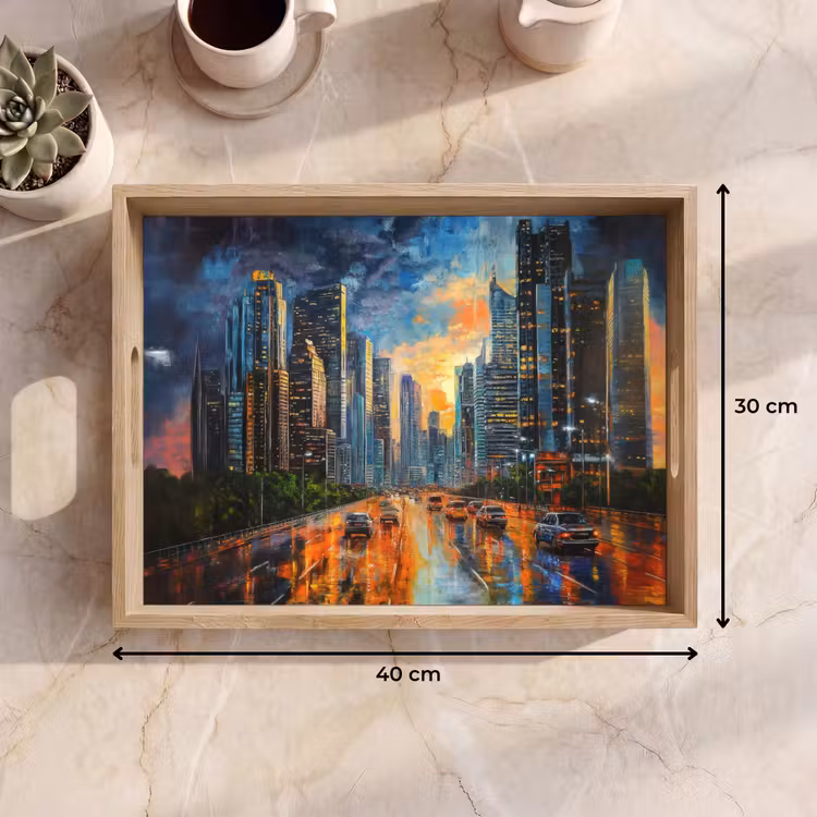 Vassoio - Auto - Skyline - Sole - Blu — 7