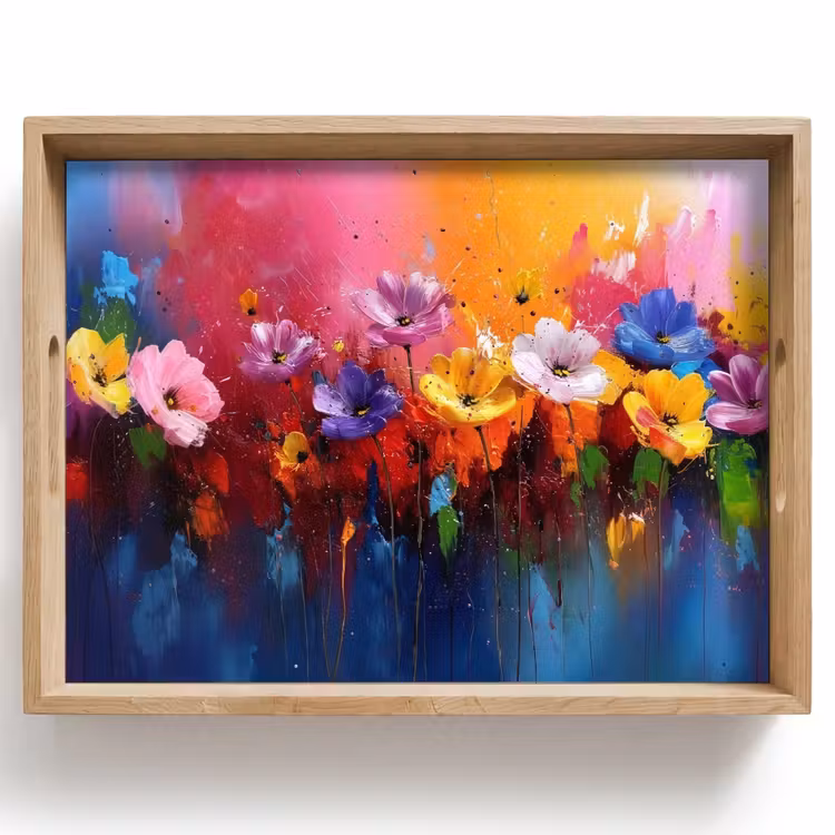 Vassoio - Fiori di fantasia - Dipingere - Giocare — 1