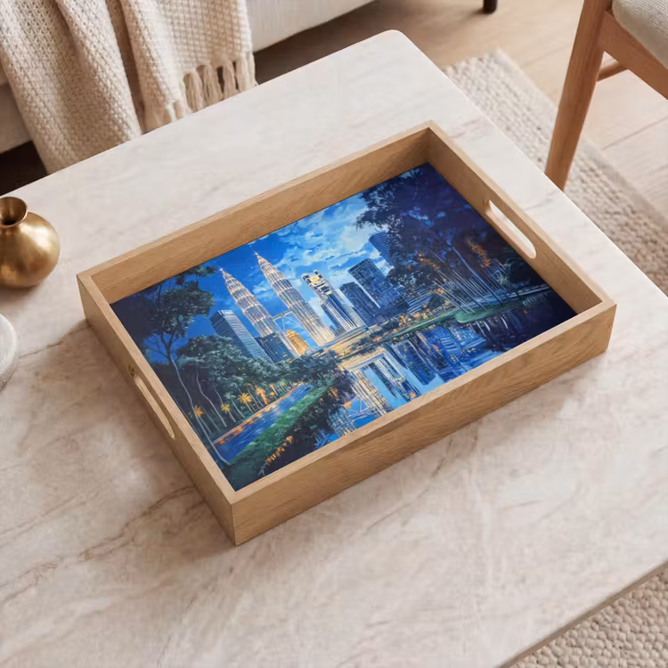 Vassoio - Città di Kuala Lumpur - Skyline - Grattacieli - Acqua — 2