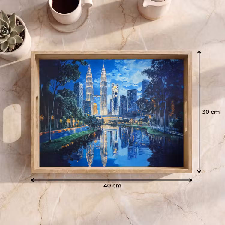 Vassoio - Città di Kuala Lumpur - Skyline - Grattacieli - Acqua — 7