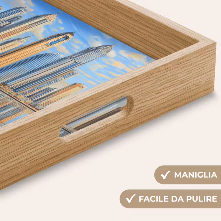 Vassoio - Skyline - Grattacieli - Acqua - Blu — 8