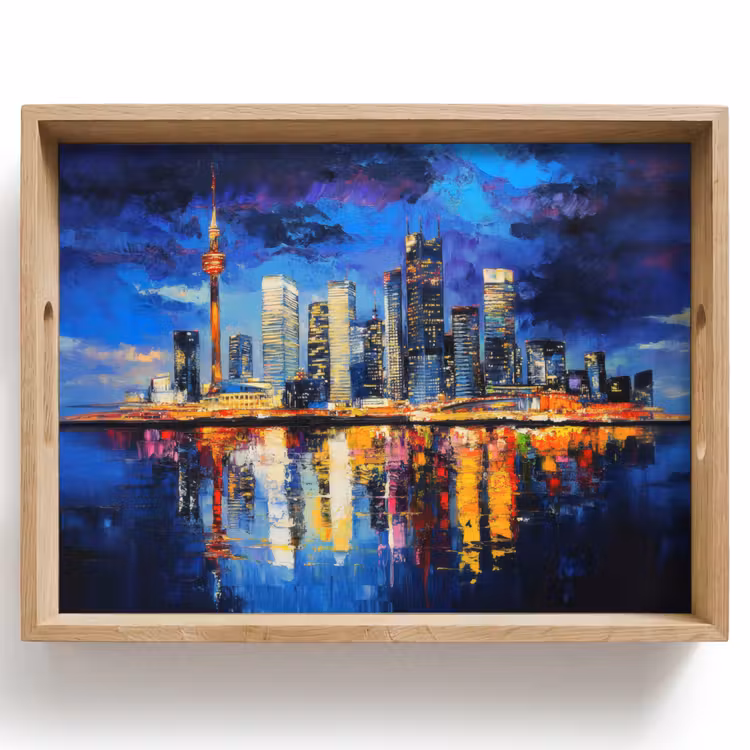 Vassoio - Skyline Toronto - Moderno - Luce della città - Blu — 1