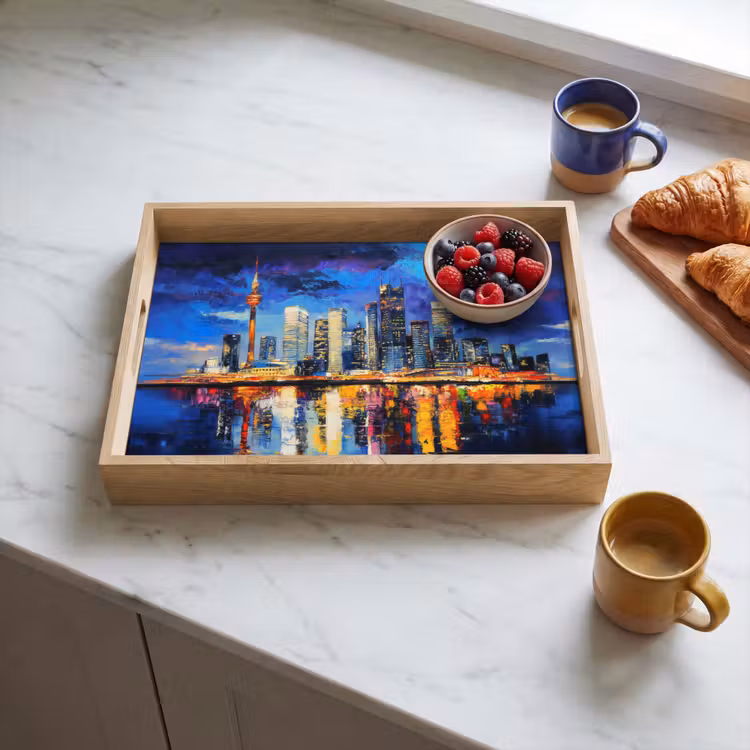 Vassoio - Skyline Toronto - Moderno - Luce della città - Blu — 3