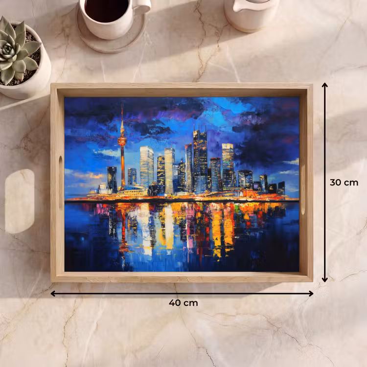 Vassoio - Skyline Toronto - Moderno - Luce della città - Blu — 7