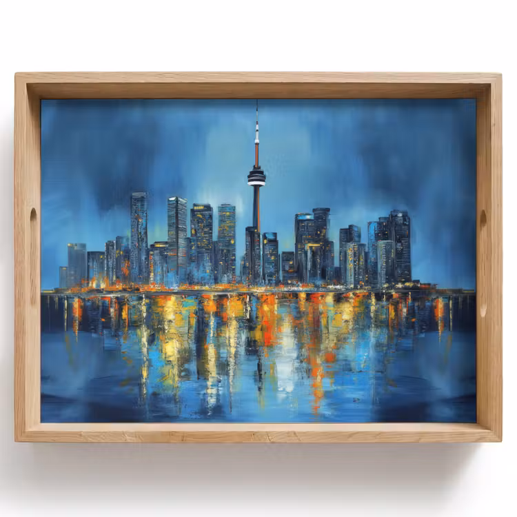 Vassoio - Toronto skyline - Acqua - Luci della città - Torre — 1