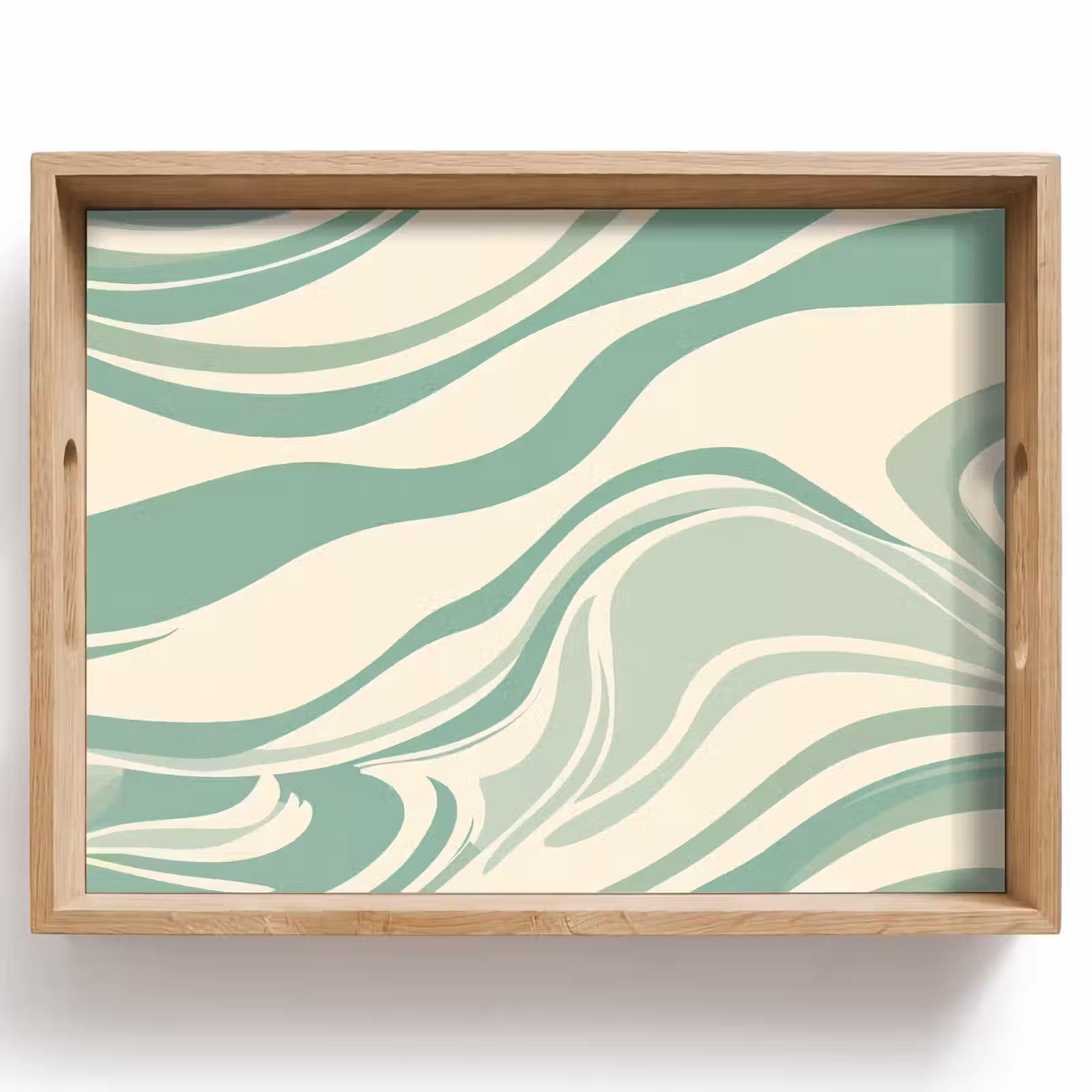 Vassoio - Linee organiche - Verde menta - Marmo — 1