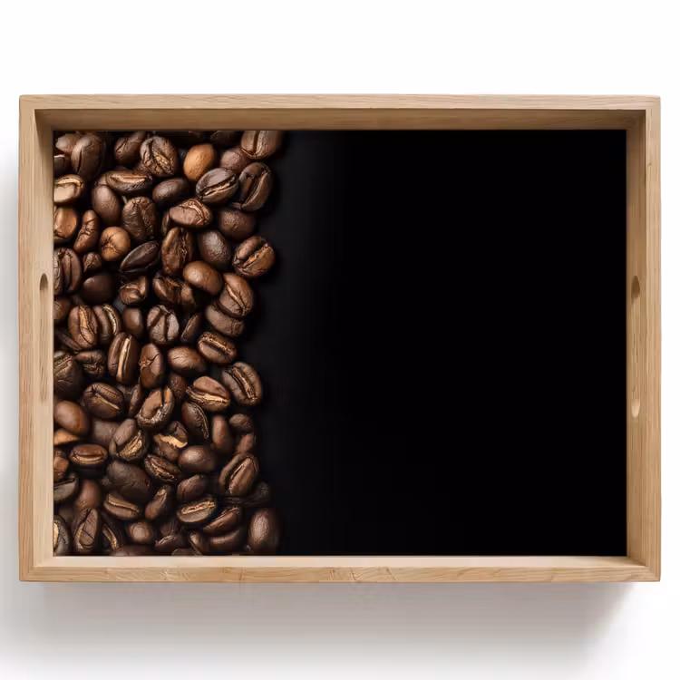 Vassoio - Caffè in grani - Nero - Semplice — 1
