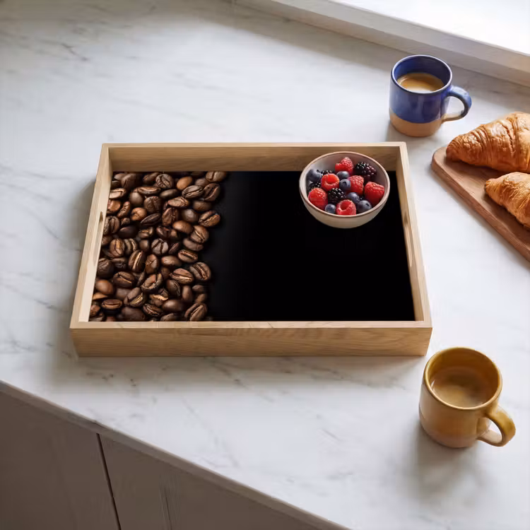Vassoio - Caffè in grani - Nero - Semplice — 3