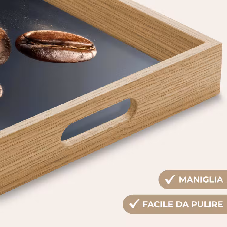 Vassoio - Chicchi di caffè - Galleggiante - Grigio — 8