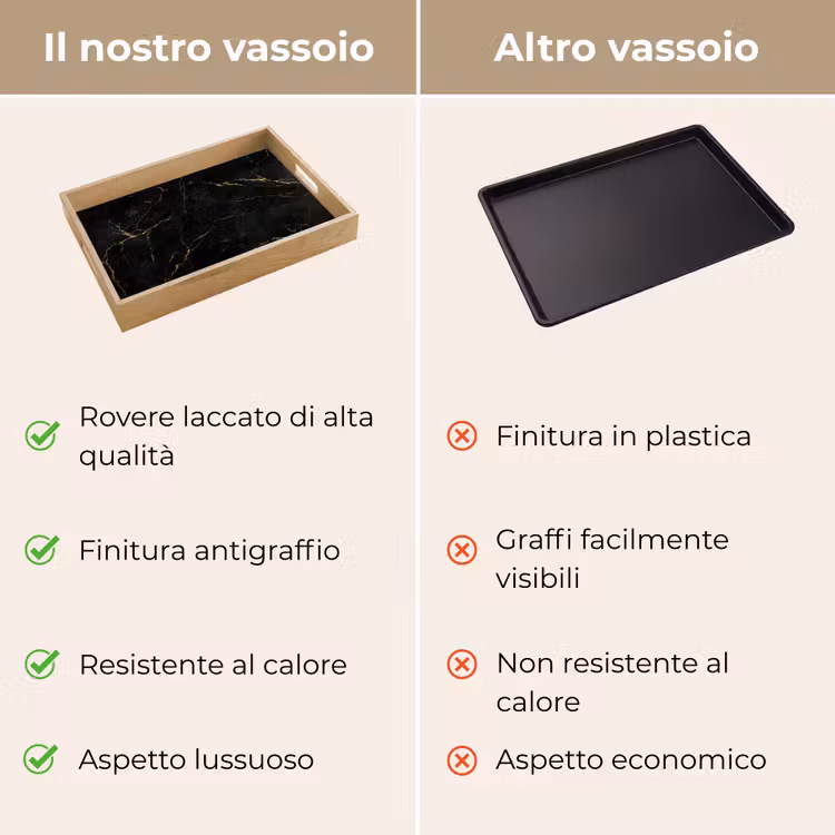 Vassoio - Marmo nero - Venature dorate - Classico — 9