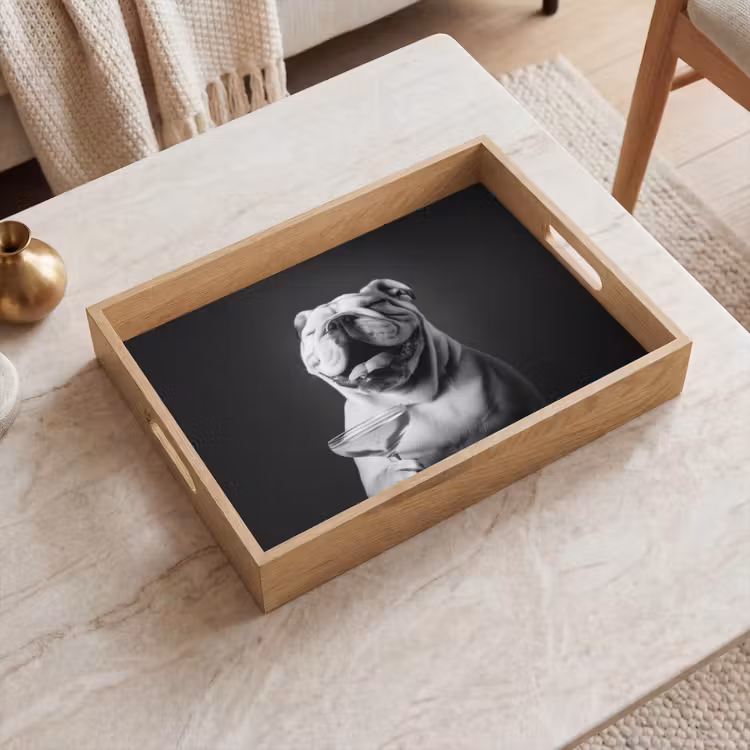 Vassoio - Bulldog - Cane - Vetro — 2