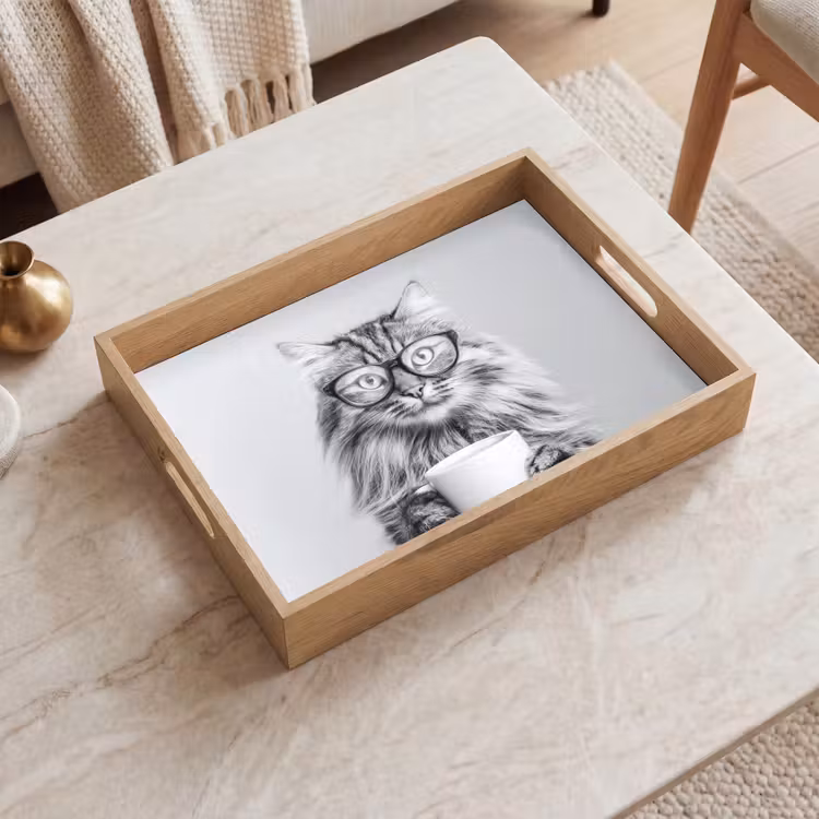 Vassoio - Gatto - Occhiali - Tazza - Fluffy — 2