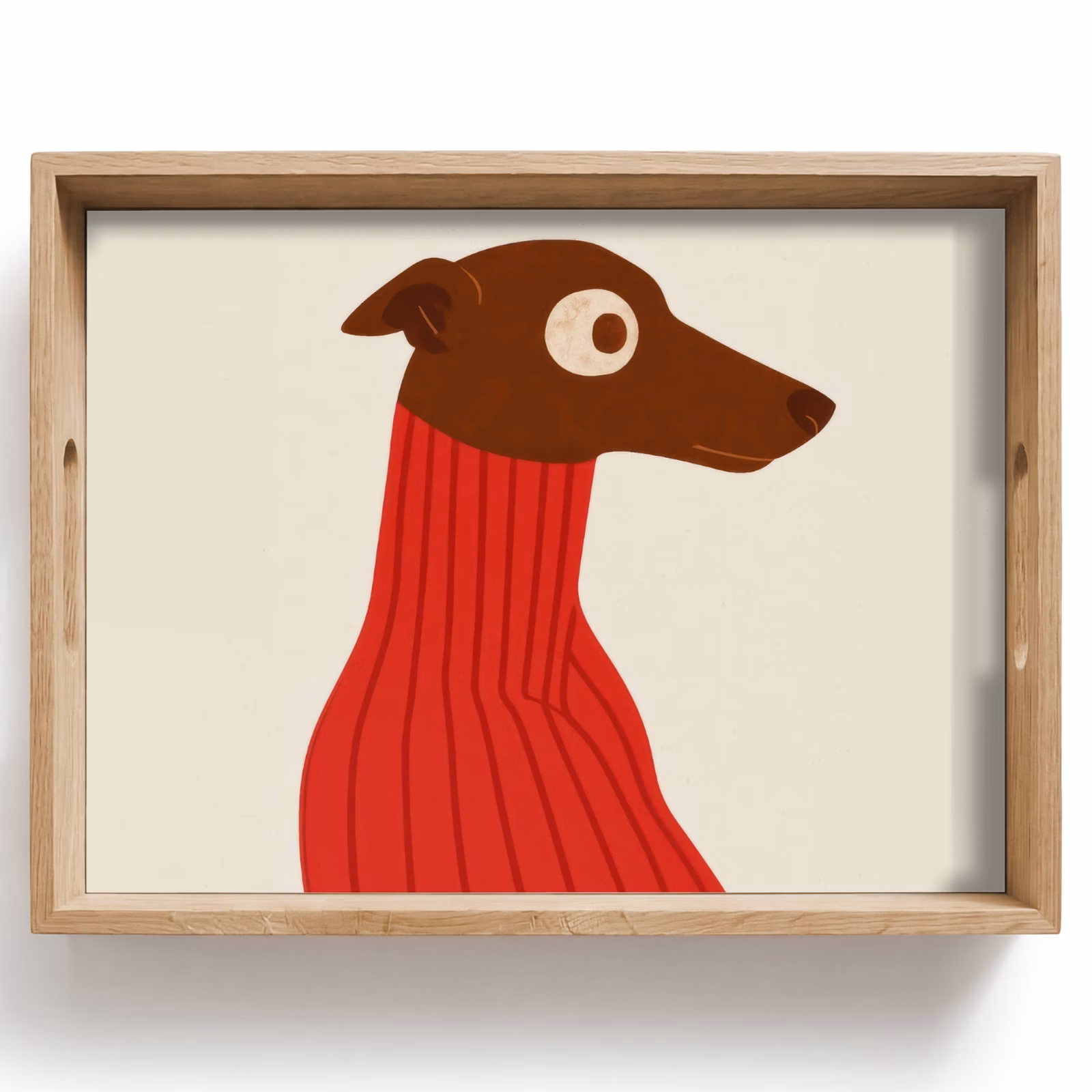Vassoio - Silhouette - Cane - Maglione - Rosso — 1