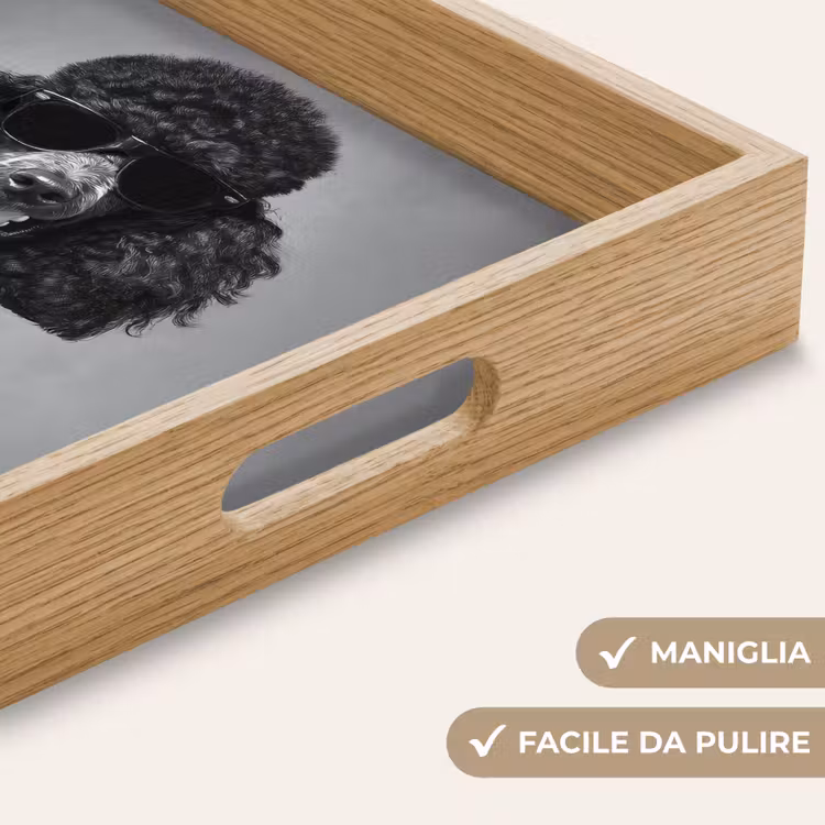 Vassoio - Cane - Riccioli - Occhiali da sole - Vino — 8