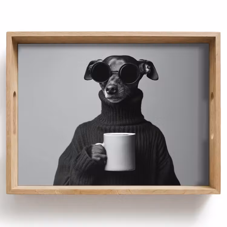 Vassoio - Dolcevita - Cane - Occhiali - Tazza — 1