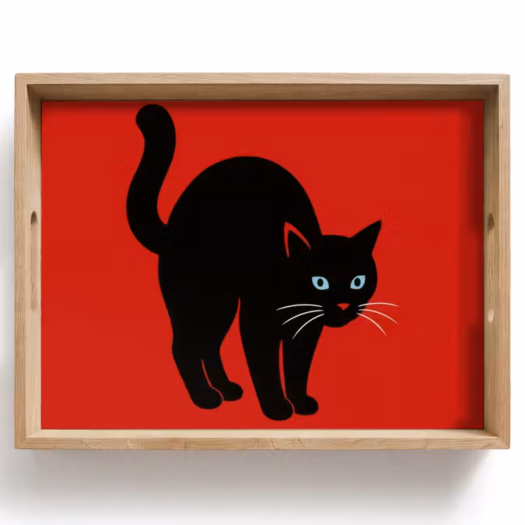 Vassoio - Gatto - Nero - Coda — 1