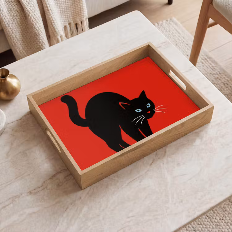 Vassoio - Gatto - Nero - Coda — 2