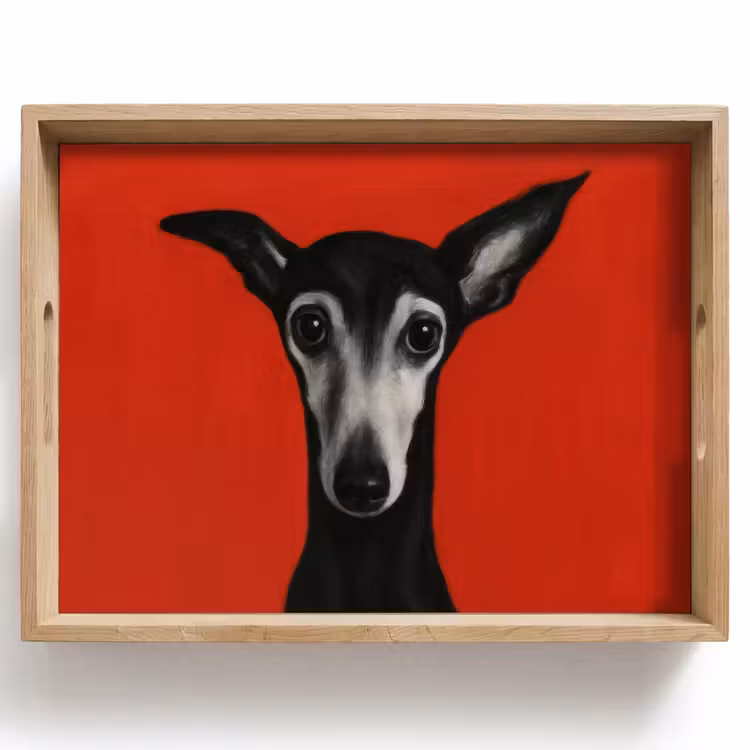 Vassoio - Levriero - Minimalista - Rosso — 1